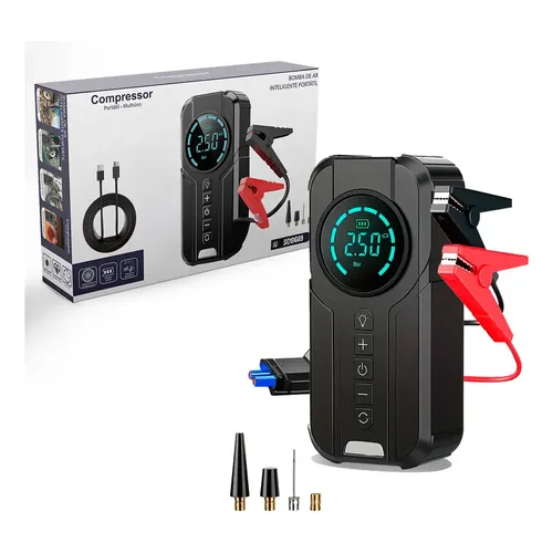 PARTIDOR DE EMERGENCIA BATERIA 12V, COMPRESOR INFLADOR DE NEUMATICOS,150 PSI, POWERBANK MULTICONEXIONES, LINTERNA LED - Imagen 5