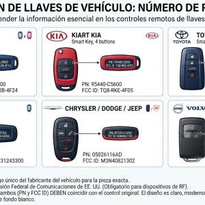 LLAVE Y SMARTKEY NUMERO DE PARTE (FCCID / PART NUMBER)