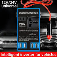 INVERSOR DE CORRIENTE VEHICULAR MULTIFUNCIÓN DE 12V/24V A 110V (1500W) - Imagen 5